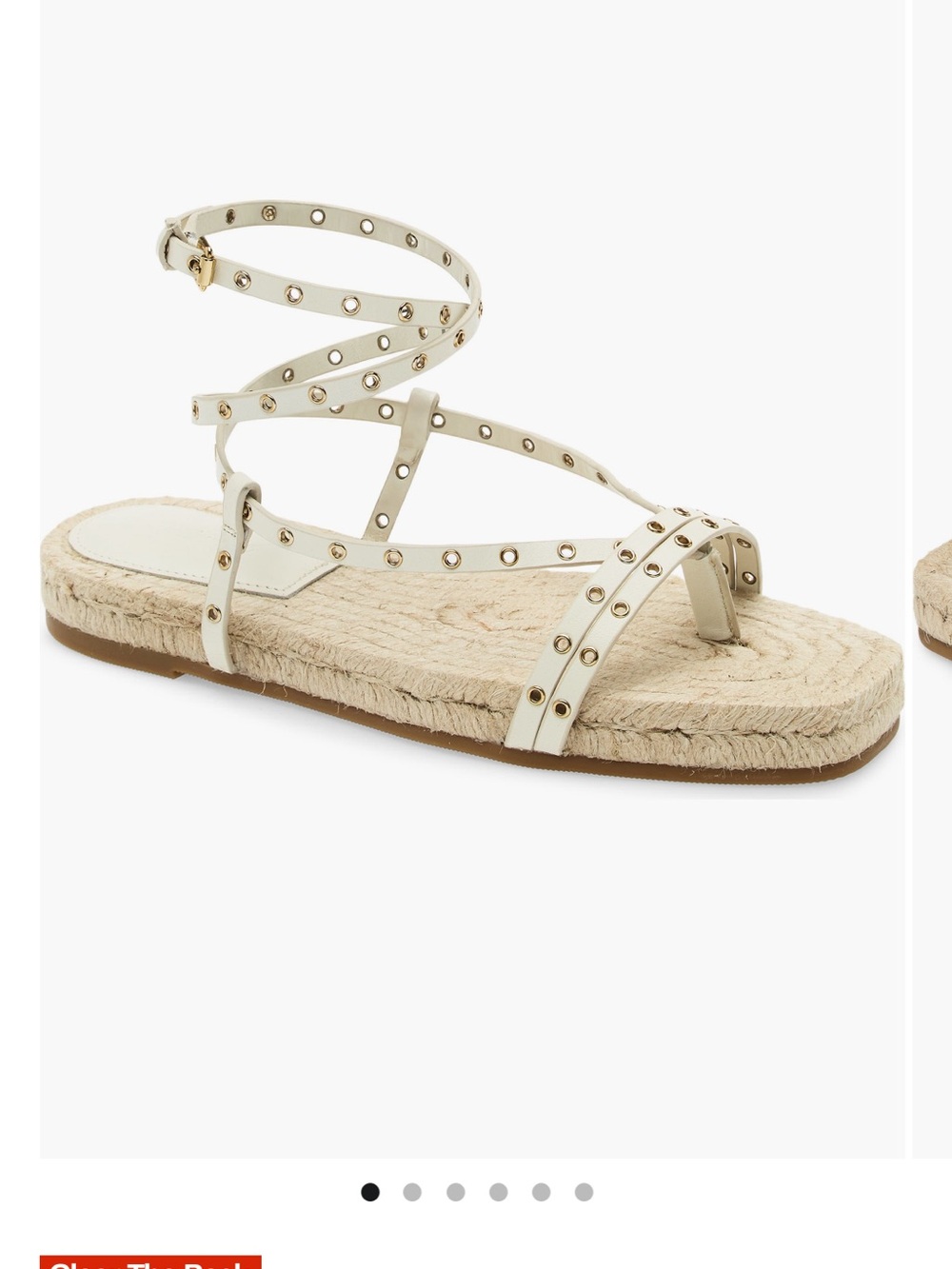 Madewell Mira Cream Studded Wrap Espadrille Sandal
